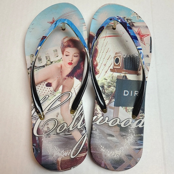 Hollywood Pinup Girl Retro Flip Flops - Picture 8 of 8